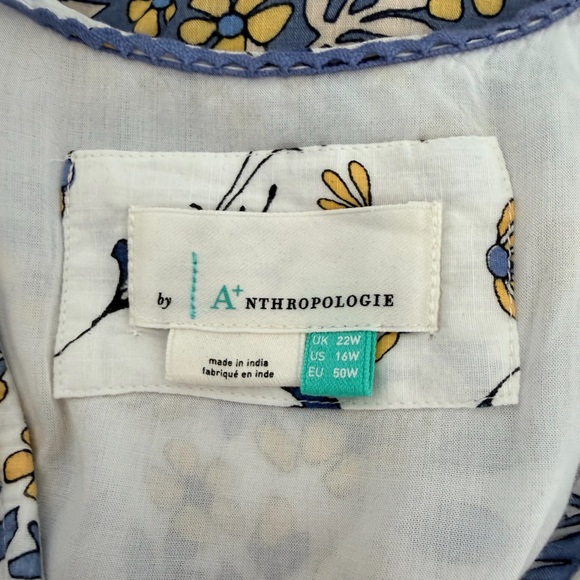 Anthropologie Blue and Cream Floral Dress - Picture 7 of 7